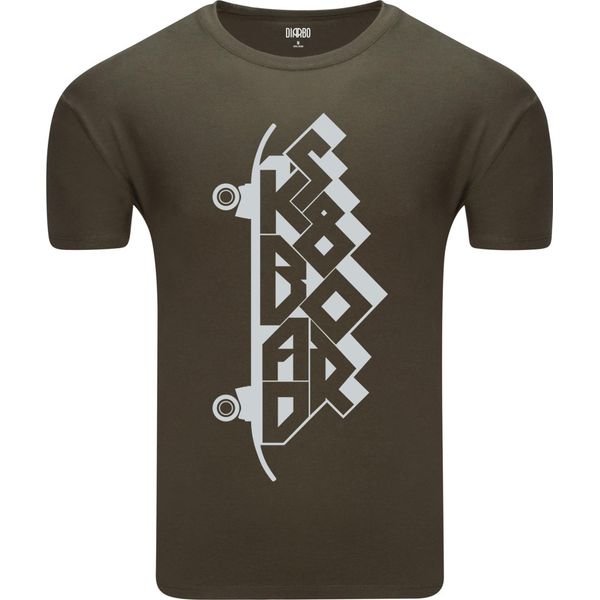 Diarbo T-Shirt Da Uomo Con Stampa Skateboard Tipografia Verde Taglia Xxl-image