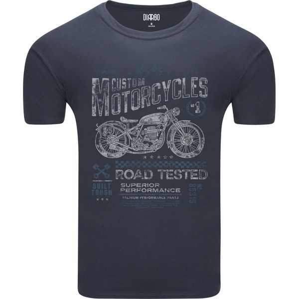 Diarbo T-Shirt Da Uomo Con Stampa Amante Moto Volantino Grigio Scuro Taglia M-image