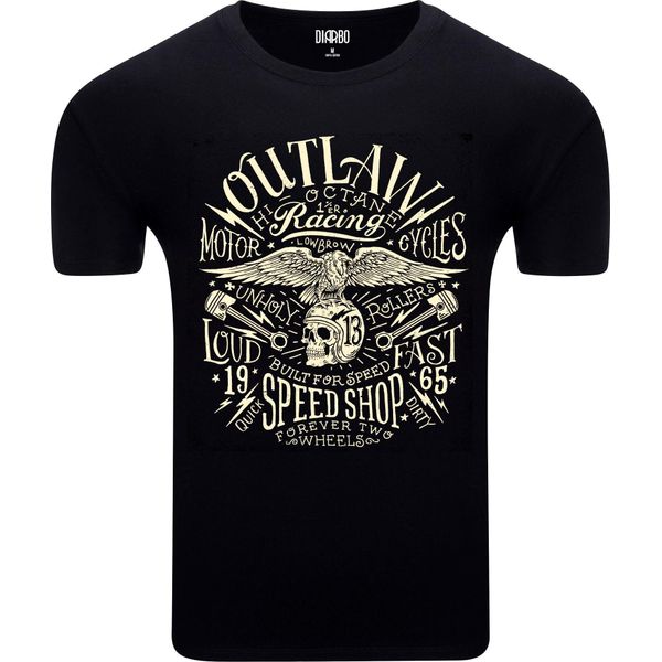 T-Shirt Da Uomo Diarbo Con Stampa Amante Dei Motori, Moto Fuorilegge, Nero Taglia Xl-image