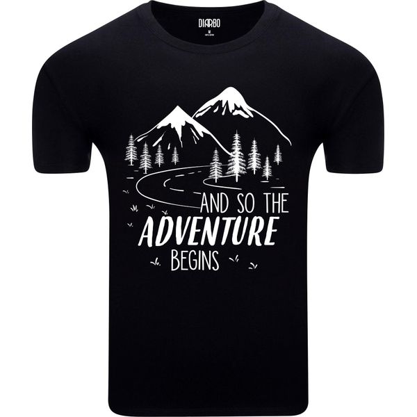 T-Shirt Da Uomo Diarbo Con Stampa Amante Della Natura Let's Do It Nera Taglia Xxl-image