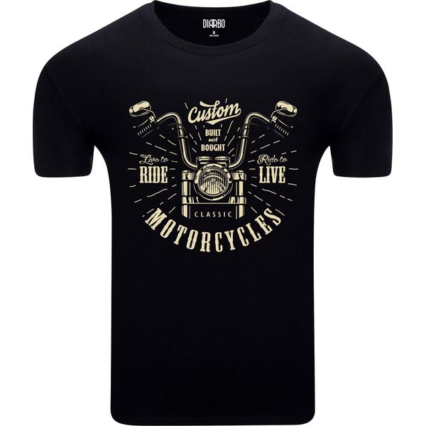 T-Shirt Da Uomo Diarbo Con Stampa Moto Personalizzata Nera Taglia Xxl-image