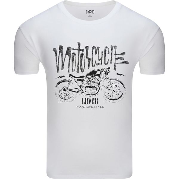 Diarbo T-Shirt Da Uomo Con Stampa Amante Moto Amante Moto Bianco Taglia Xxxl-image