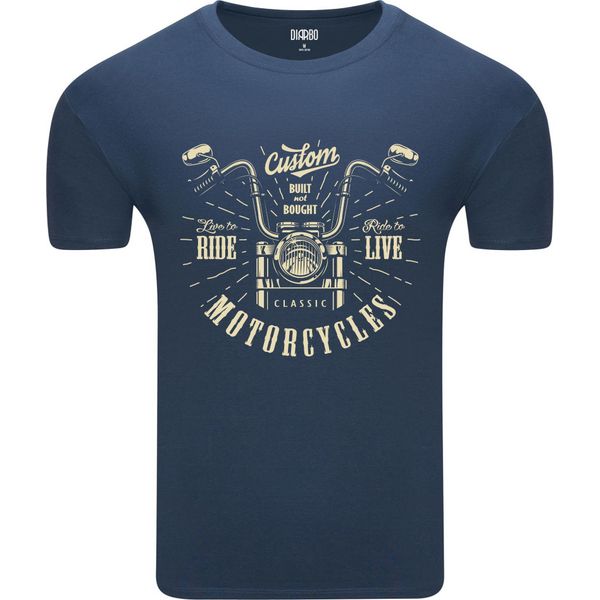 T-Shirt Da Uomo Diarbo Con Stampa Moto Personalizzata Blu Taglia Xxl-image