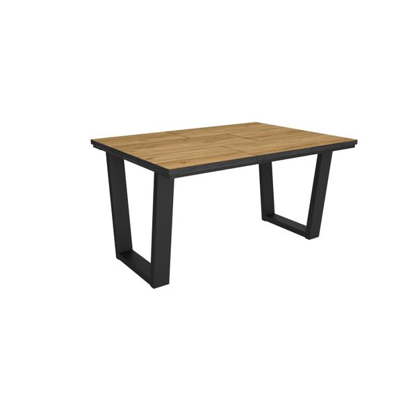 Tavolo Da Pranzo, 140X90X74Cm, Per 6 Persone, Tavolo Cucina, Rovere E Nero-image