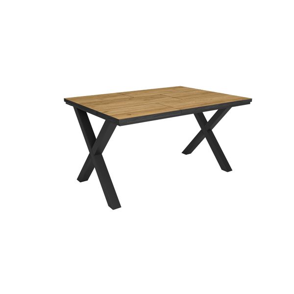 Tavolo Da Pranzo, 140X90X74Cm, Per 6 Persone, Tavolo Cucina, Rovere E Nero-image