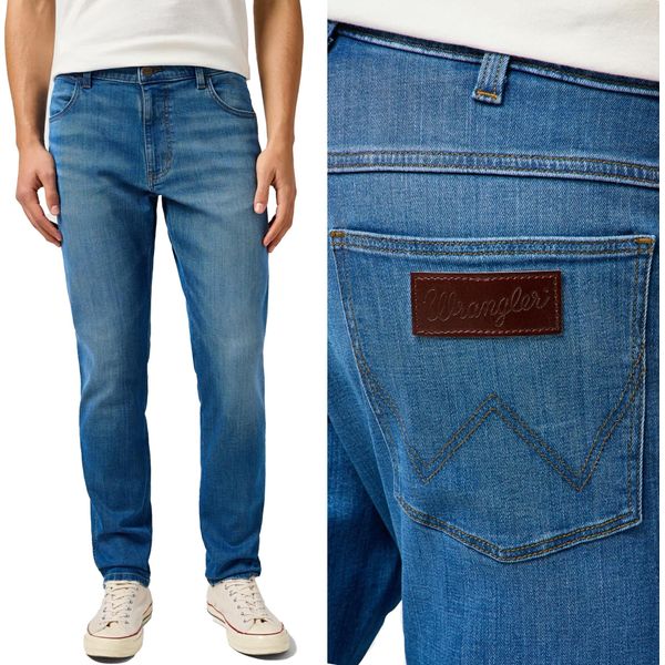 Wrangler Herren, Jeanshosen, Vestibilità Regolare River, W33 L32, Blau, Jeans, Baggyjeans, Buggy-image