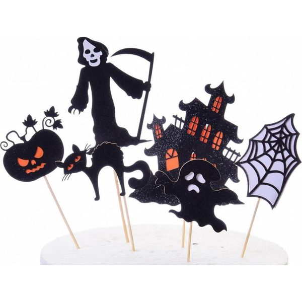 Halloween Decorazione Torta Toppers Set Di 6El-image