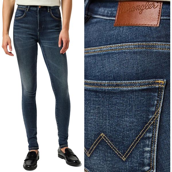 Wrangler Damen, Jeanshosen Slim Fit, High Rise Skinny, W27 L32, Blau, Jeans, Baggyjeans, Buggy-image