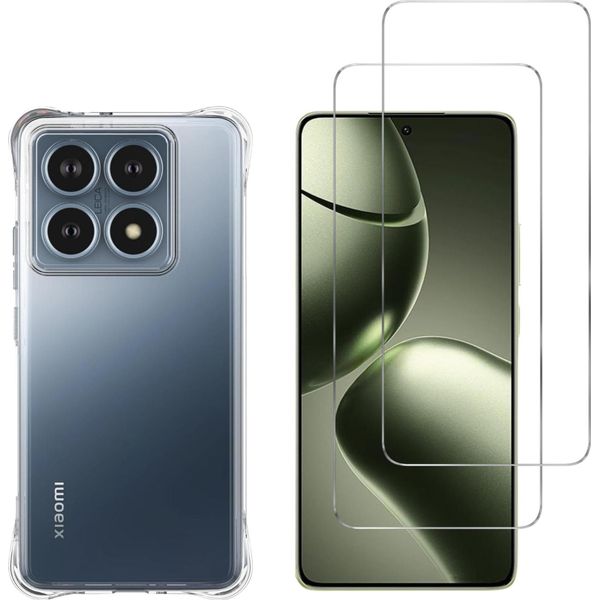 Custodia Antiurto Per Xiaomi 14T Pro Con 2 Protezioni In Vetro Temperato Phonillico®-image