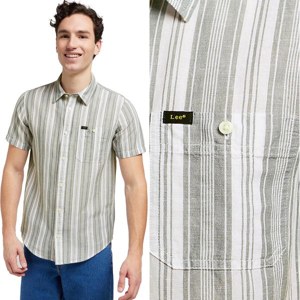 Lee Herren, Camicia Ss Leesure Shirt, Xl, Grau, Camicie Herren, , Herren-image