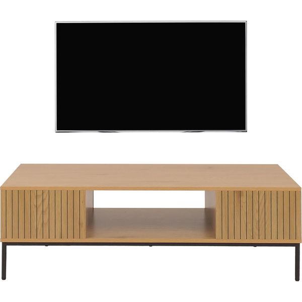 Porta Tv HWC-O39, Porta Tv Tavolino Porta Tv Scaffale Porta Tv, Mdf Melaminico 39X120X60Cm ~ Naturale-image