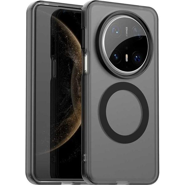 Custodia Magnetica Per Huawei Mate 70 Pro+, Sottile Custodia Traslucida Opaca Antiurto Nero-image