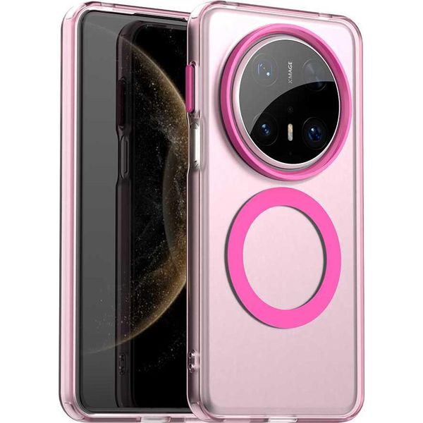 Custodia Magnetica Per Huawei Mate 70 Pro+, Sottile Custodia Traslucida Opaca Antiurto Rosso-image