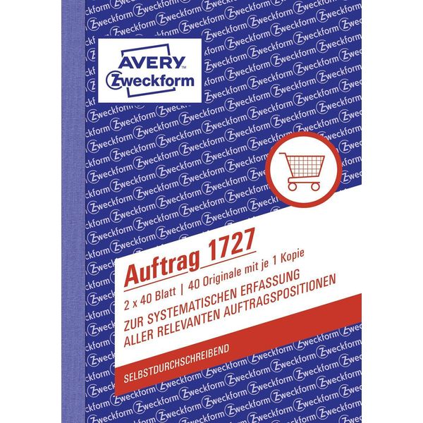 Avery Zweckform® 1727 1727 , Din A6, Senza Carta Carbone, 2 X 40 Fogli, Bianco, Giallo-image