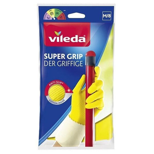 Vileda 1500460 Guanto The Grippy Universal Grip, Taglia: M, Giallo (1 Paio)-image