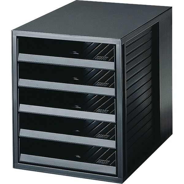 Han 14018-13 Cassettiera SCHRANK-SET Karma - A4/C4, 5 Cassetti Aperti, Eco-Nero-image