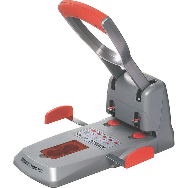 Rapid® 23000600 Super Punzonatrice HDC150, Ghisa Grigia, 150 Fogli, Argento/Arancio-image
