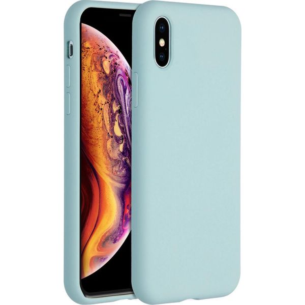 Custodia Per Iphone Xs/ Iphone X - Silicone - Custodia Morbida Accezz/Copertina Posteriore - Azzurro-image