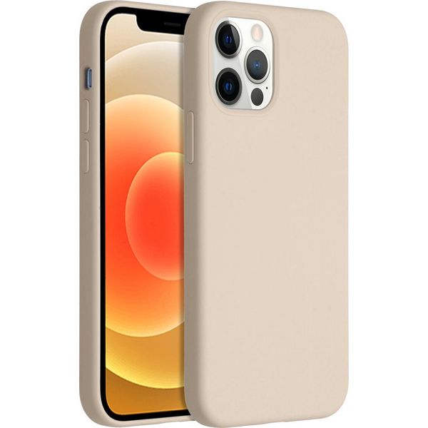 Custodia Per Iphone 12 Pro/ Iphone 12 - Silicone - Accezz Soft Case/Backcover - Beige-image