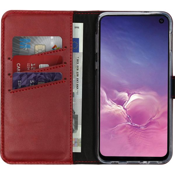 Custodia Per Samsung Galaxy S10E - Vera Pelle - Custodia Selencia Flip Flap - Rosso-image