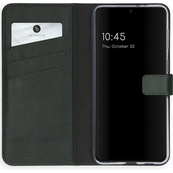 Custodia Per Samsung Galaxy S21 - Vera Pelle - Custodia Selencia Flip Flap - Verde-image