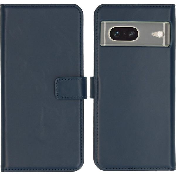 Google Pixel 7 Sleeve - Vera Pelle - Selencia Flip Cover - Blu-image