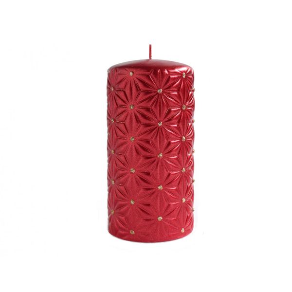 Candela Natalizia Nohel Garden Ravenna, Cilindro, Rosso, D7X14Cm-image