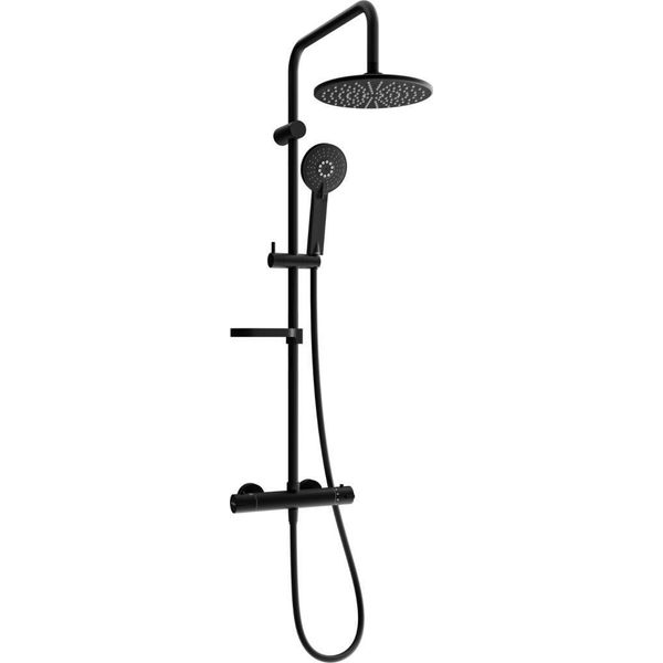 Mexen KX40 Set Doccia Esterno Con Soffione E Miscelatore Termostatico, Nero - 771504091-70-image