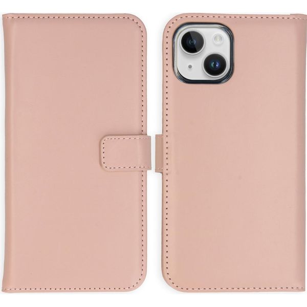 Cover Per Iphone 15 - Vera Pelle - Custodia Selencia Flip Flap - Rosa Chiaro-image