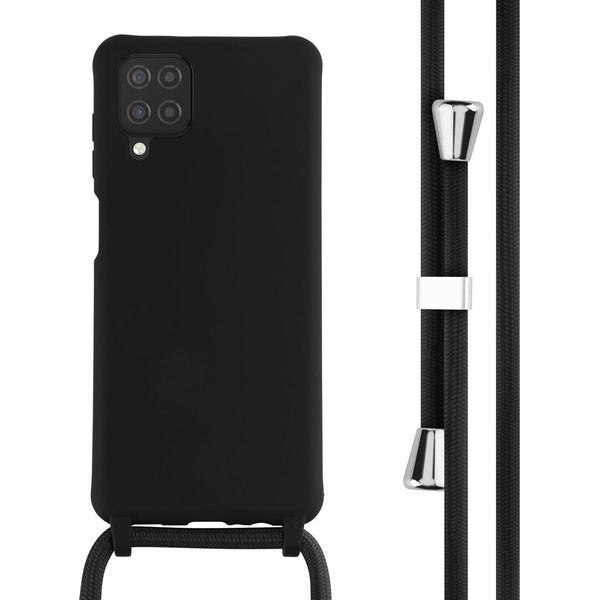 Custodia Samsung Galaxy A12 - Silicone - Imoshion Custodia Morbida/Manicotto Con Cinturino/Copertura Posteriore - Nero-image