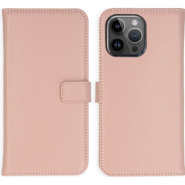 Custodia Per Iphone 15 Pro Max - Vera Pelle - Custodia Selencia Flip Flap - Rosa Chiaro-image