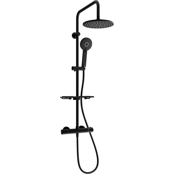 Mexen KT40 Set Doccia Esterno Con Soffione E Rubinetto Termostatico, Nero - 771504093-70-image