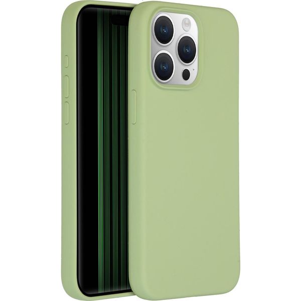 Custodia Per Iphone 15 Pro Max - Silicone - Accezz Soft Case/Backcover - Verde-image