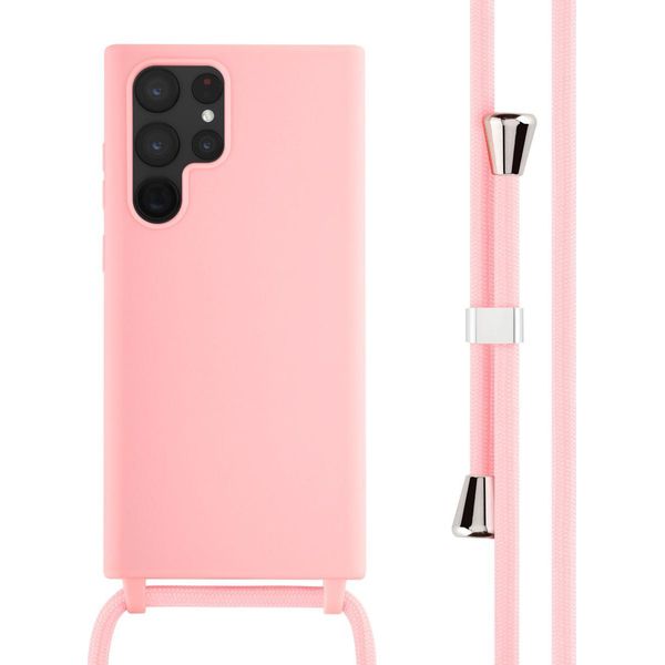 Samsung Galaxy S22 Ultra Cover - Silicone - Imoshion Custodia/Copertura Morbida Con Cinturino/Copertura Posteriore - Rosa-image