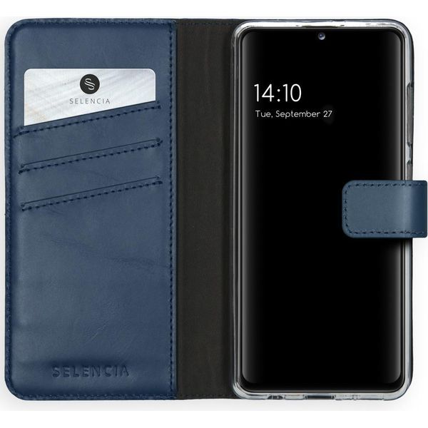 Custodia Per Samsung Galaxy A41 - Vera Pelle - Custodia Selencia Flip Flap - Blu-image