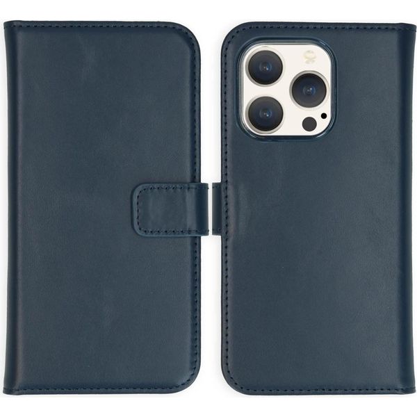 Custodia Per Iphone 15 Pro - Vera Pelle - Selencia Flip Flap - Blu-image