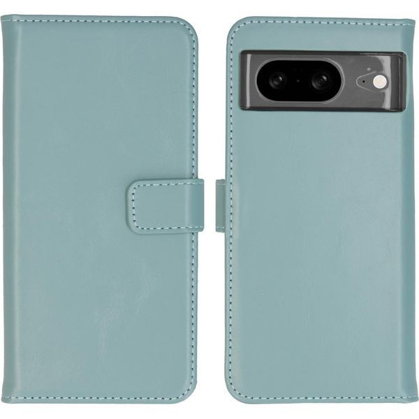 Cover Per Google Pixel 8 - Vera Pelle - Selencia Flip Cover - Azzurro-image