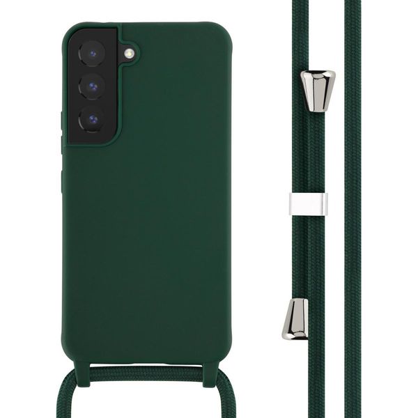 Custodia Samsung Galaxy S22 - Silicone - Imoshion Custodia Morbida/Manicotto Con Cinturino/Copertura Posteriore - Verde Scuro-image