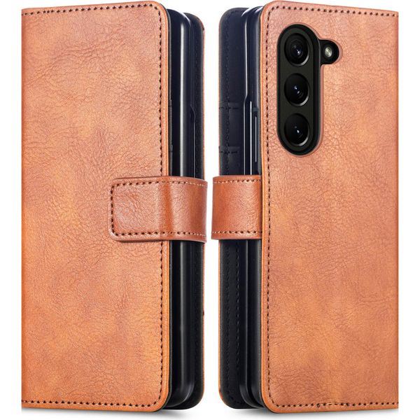 Custodia Per Cellulare Imoshion Per Samsung Galaxy Z Fold 6 - Flip Cover Libreria Flip - Marrone-image