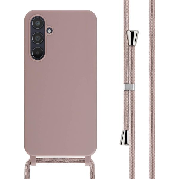 Custodia Samsung Galaxy A55 - Silicone - Imoshion Custodia Morbida/Manicotto Con Cinturino/Copertura Posteriore - Rosa-image