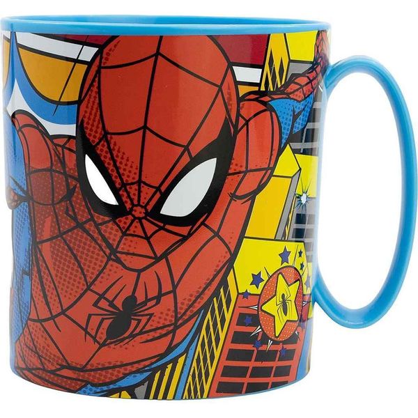 Tazza Di Plastica Per Bambini Stor Marvel Spiderman Spider-Man, 350 Ml, Adatta Al Microonde-image