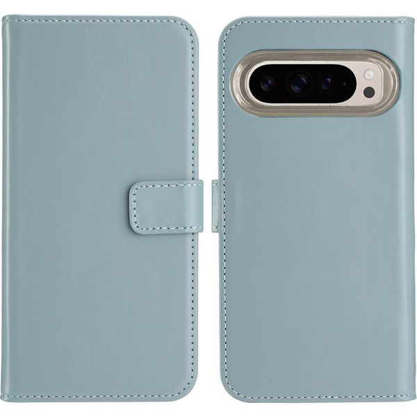 Custodia Google Pixel 9 Pro/Google Pixel 9 - Vera Pelle - Selencia Flip Cover - Blu Chiaro-image
