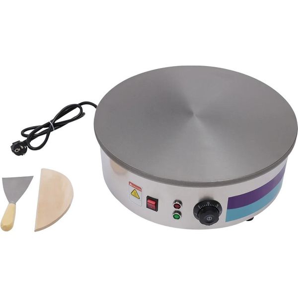 Piastra Elettrica Per Pancake, Acciaio Inox, Piastra Antiaderente, Temperatura Costante, Bianco-image
