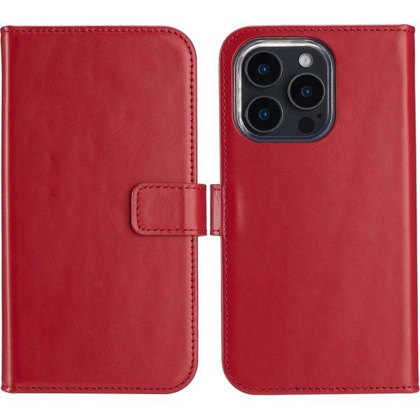 Custodia Per Iphone 16 Pro Max - Vera Pelle - Selencia Flip Flap Case - Rosso-image
