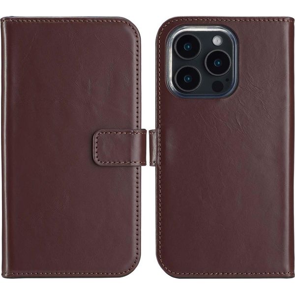 Cover Per Iphone 16 Pro Max - Vera Pelle - Selencia Flip Flap - Marrone-image