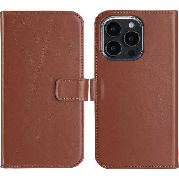 Custodia Per Iphone 16 Pro Max - Vera Pelle - Selencia Flip Flap - Marrone Chiaro-image