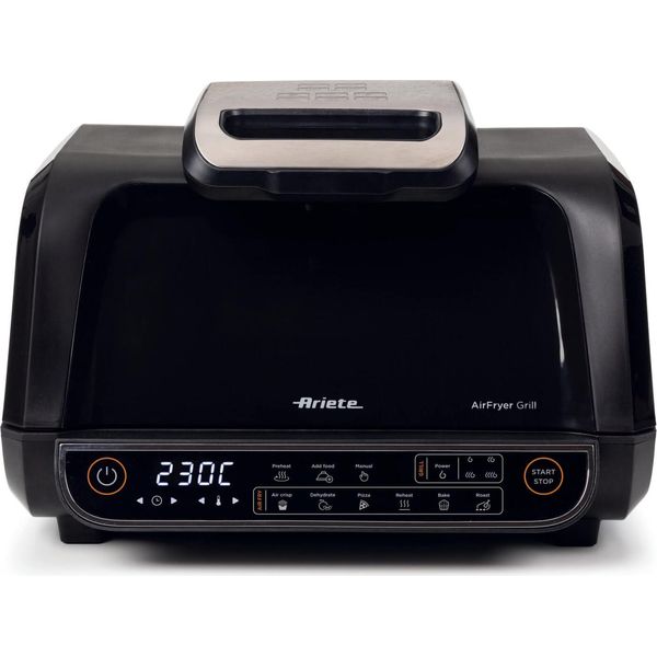 Ariete 4635 Air Fryer Grill, Friggitrice Ad Aria E Griglia, Bistecchiera,1700W, Capacità 8L, Friggi E Griglia, 8 Funzioni Di Cottura, Timer, Nero-image