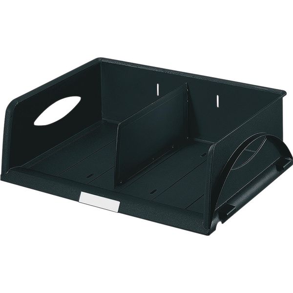 Esselte-Leitz Leitz Cestino Per Archiviazione Ordinata, Din A4/C4 Orizzontale, Plastica Nera, Per Larghezze Extra Fino A 370 X 272 Mm, Fondo - 1 Pezzo (5230-00-95)-image