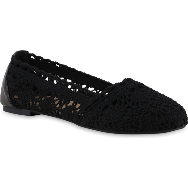 Van Hill Pantofole Classiche Da Donna Scarpe Comode In Tessuto Pizzo 841312, Colore: Nero, Taglia: 42-image