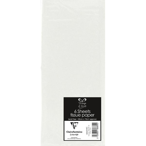 Clairefontaine 6663-WC Carta Velina Clairefontaine, (L)500 X (H)700 Mm, Bianco-image